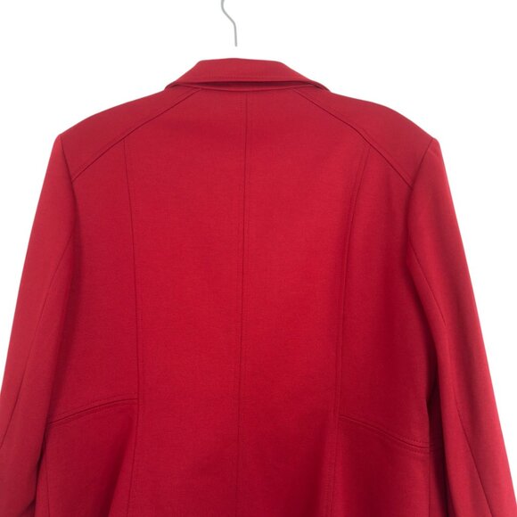 Kasper Womens Red Open-Front Blazer Jacket Size 16 Polyester Blend Long Sleeve - Picture 14 of 16